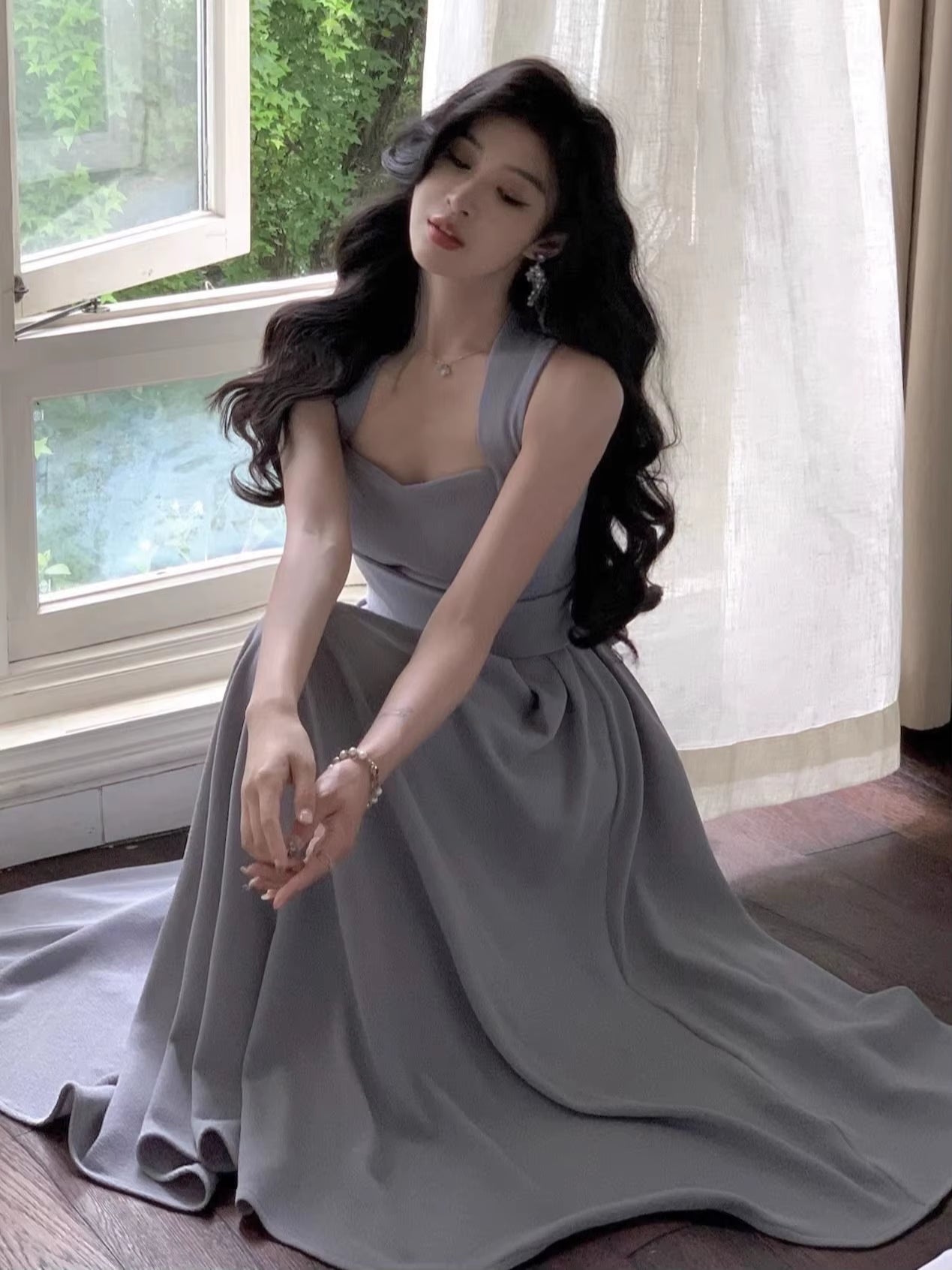 2025 Summer New Elegant Fashion Midi Bandage Slim Dress for Women Lady One Piece Party Clothing Outfits Vestidos