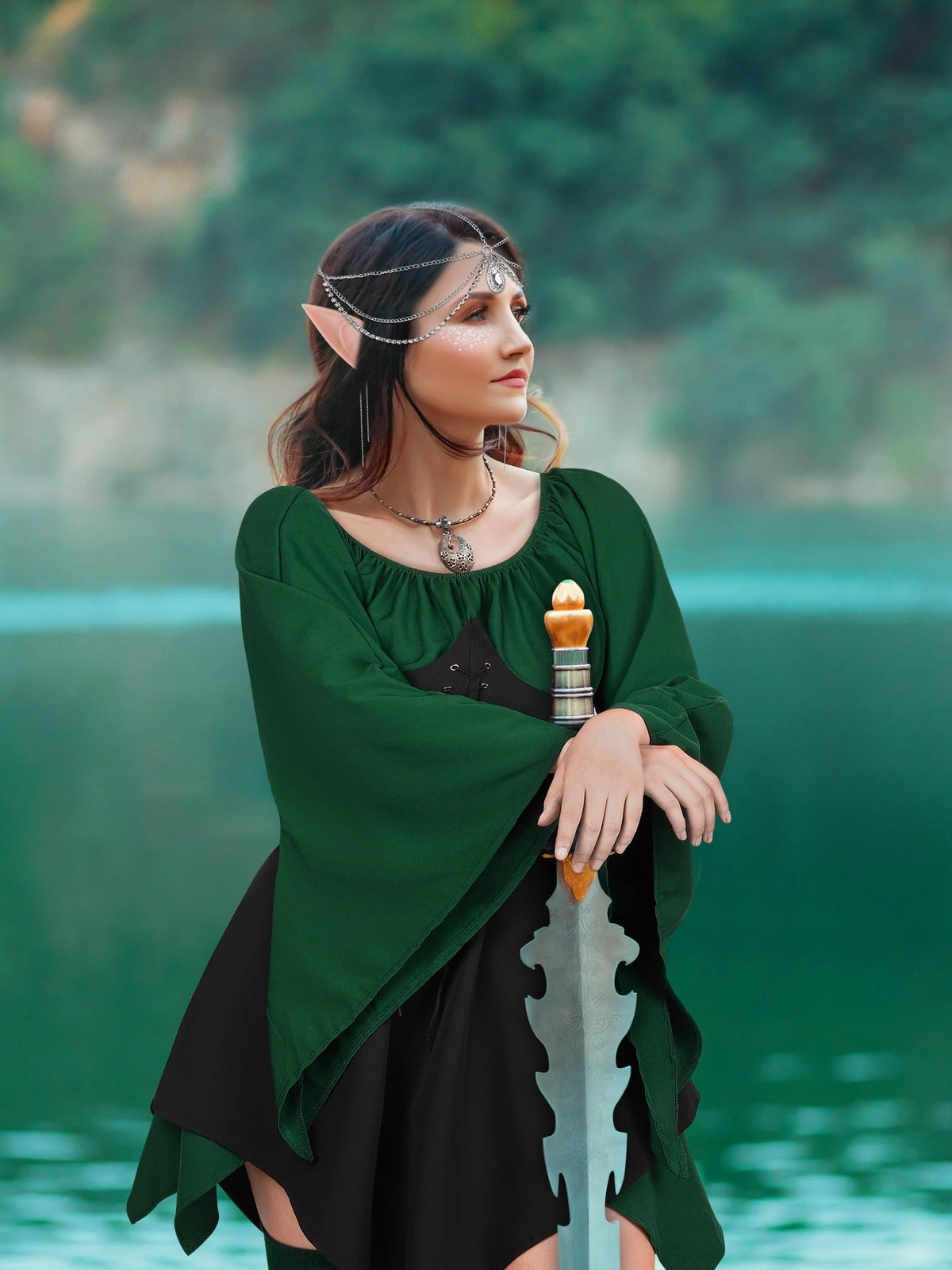 6 Pack Halloween Women Medieval Fairy Elf Cosplay Costume Renaissance Traditi...