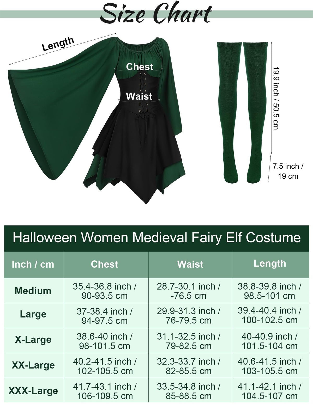 6 Pack Halloween Women Medieval Fairy Elf Cosplay Costume Renaissance Traditi...